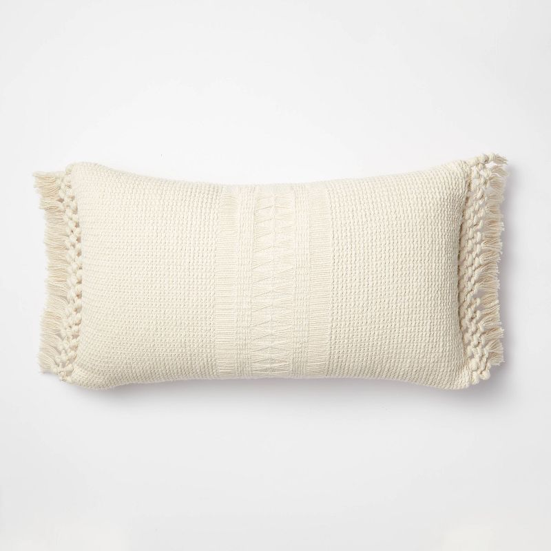 Textural Woven Throw Pillow with Trims Cream - Threshold™ designed with Studio McGee | Target