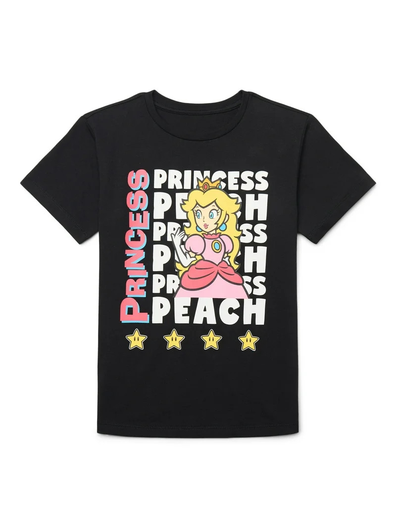 Princess Peach Girls Short Sleeve Graphic T-Shirt, Sizes 4-16 | Walmart (US)