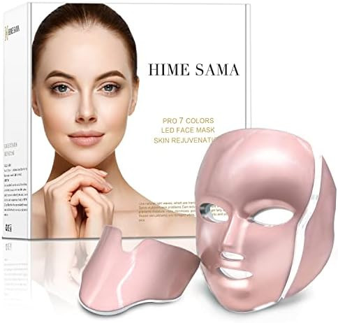 HIME SAMA Led Skin Mask, Pro 7 Color Led Face Mask Skincare for Face and Neck, Facial Care Mask & Op | Amazon (US)