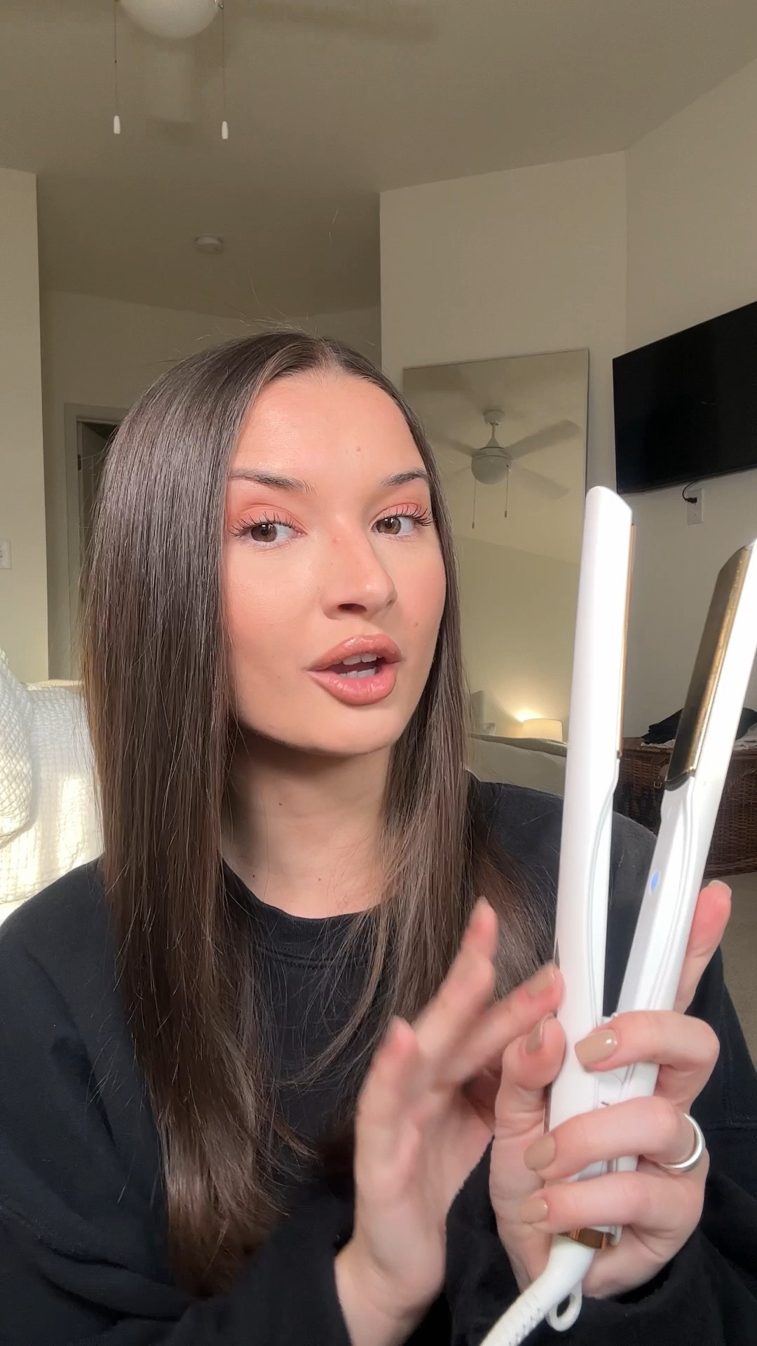 Curling the top layer and non dominant side of your hair with straightener🤍 #hair #straightenercurls #hairtutorial

#LTKBeauty #LTKStyleTip
