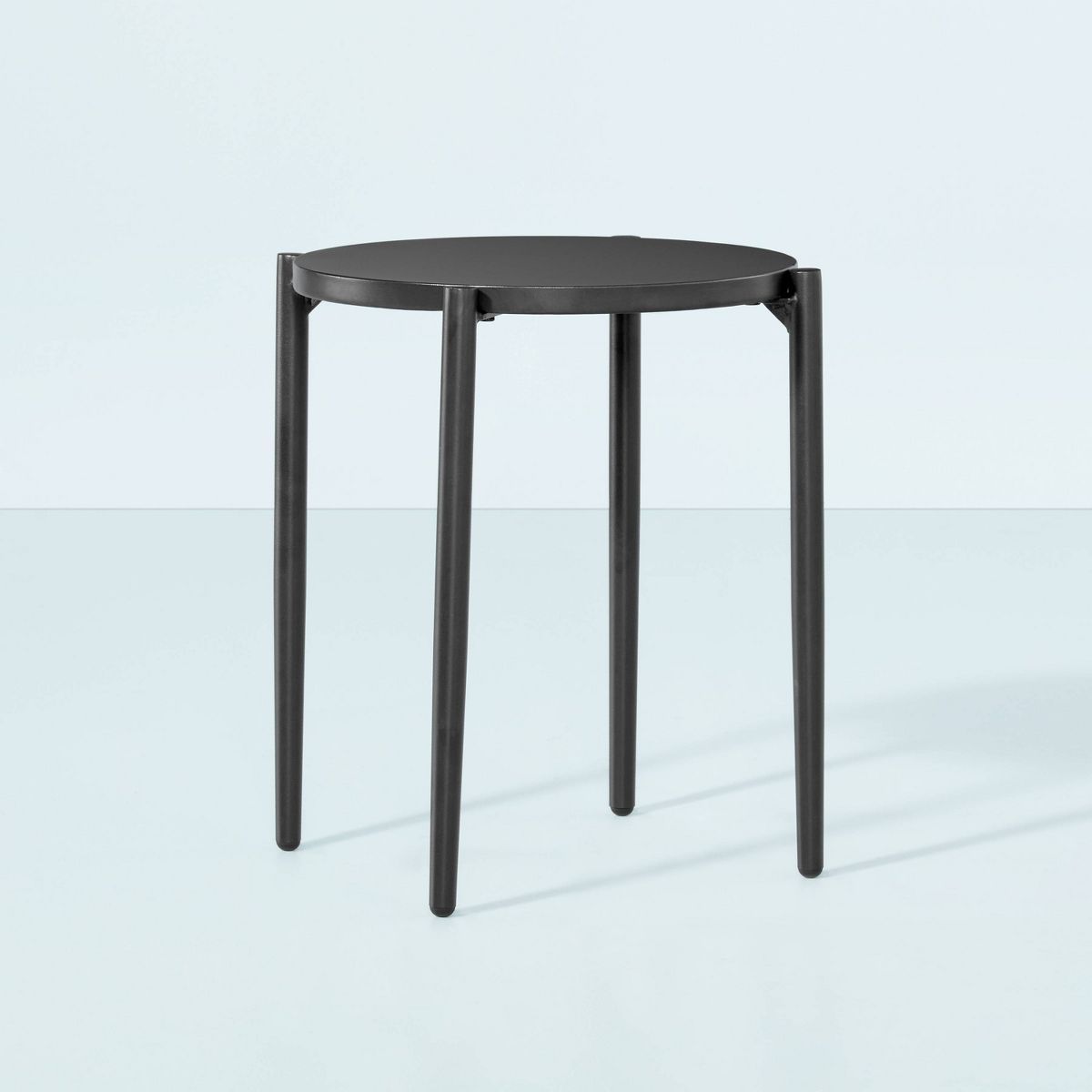 Round Metal Outdoor Accent Table - Black - Hearth & Hand™ with Magnolia | Target