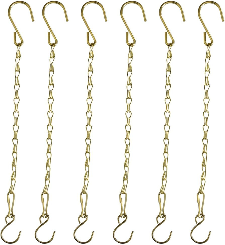 Chain for Hanging Plants,11 Inch Gold Hanging Chain, Small Basket Chain Kits with Hooks for Bird ... | Amazon (US)