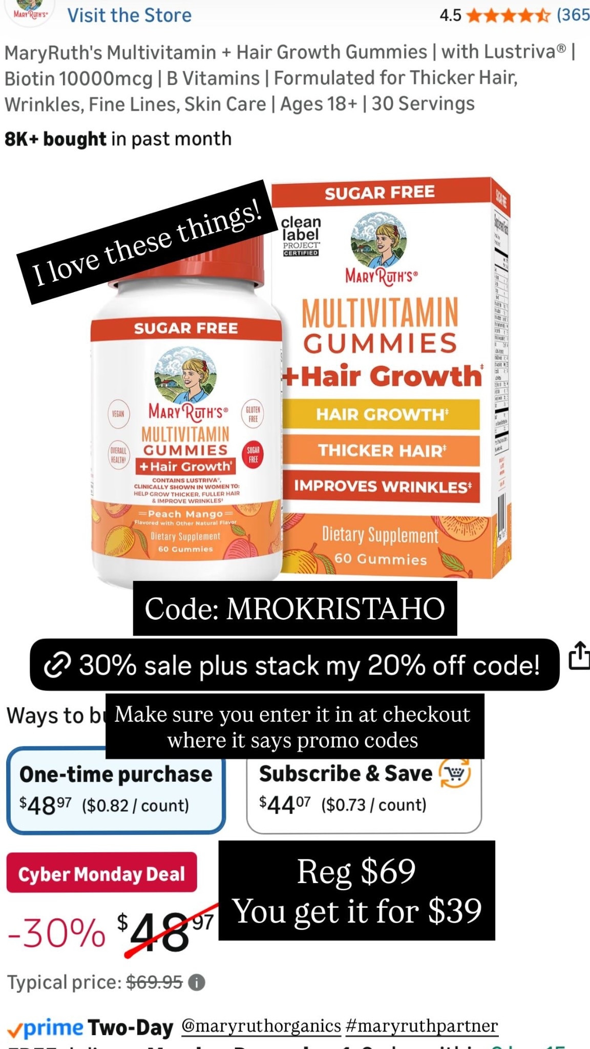 I love these things! Code: MROKRISTAHO Make sure you enter it in at checkout where it says promo codes Reg $69
You get it for $39 @maryruthorganics #maryruthpartner