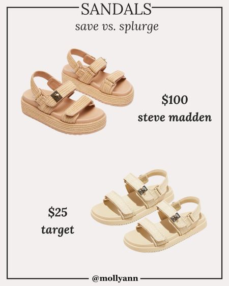 Sandals: look for less 
Save vs splurge 

#LTKfindsunder100 #LTKfindsunder50 #LTKshoecrush