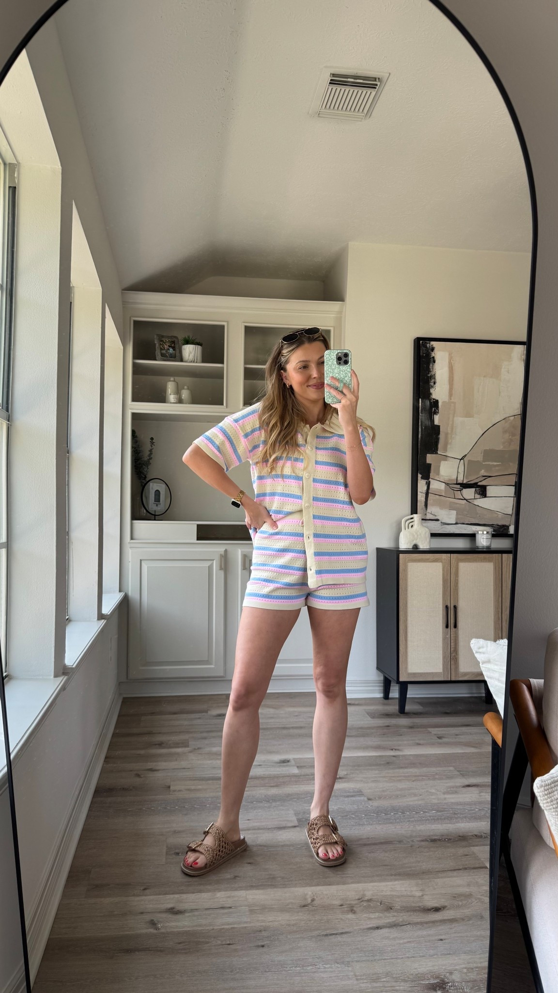 Casual spring outfit with a two piece set! This would also be perfect for vacation! I’m wearing a size M in the set and sports bra tank. Sandals are tts. 

#LTKStyleTip #LTKShoeCrush #LTKTravel