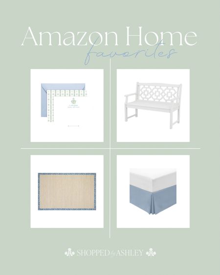 Coastal Grandmillennial Amazon home finds! 

Amazon home, Amazon finds, found it on Amazon, Grandmillennial Amazon, Amazon decor, costal grandmother, blue and white, blue and green, jute rug, woven and rattan, outdoor polywood bench, personalized stationery, blockprint, hydrangea blue, bedskirt

#LTKStyleTip #LTKHome