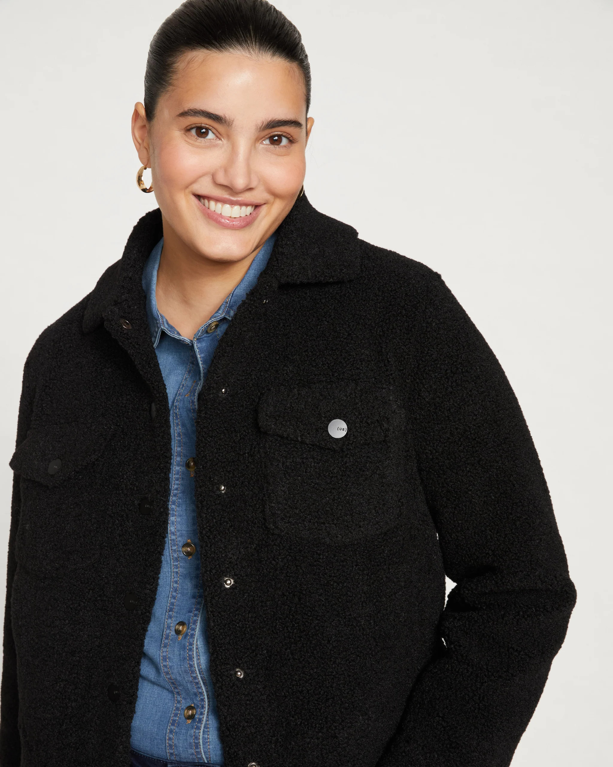 Kelsey Teddy Jacket - Black | Universal Standard