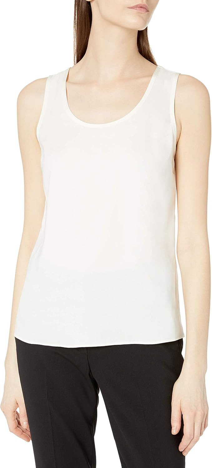 Lark & Ro Women's Sleeveless Satin Trim Woven Tank Top | Amazon (US)