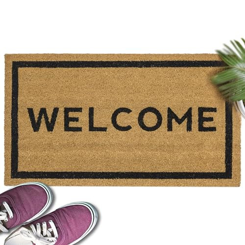 MAINEVENT Welcome Front Door Mat 30x17 Inch Bold, Welcome Mat W/Non-Slip PVC Backing | Amazon (US)