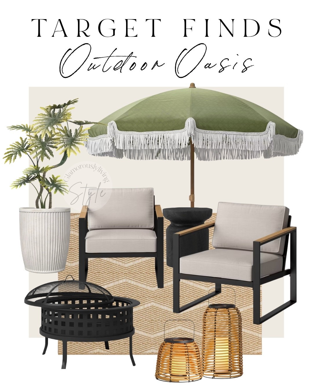 Create your outdoor oasis ❤️


target home finds | patio furniture | outdoor furniture | outdoor lanterns | faux plants | planters | outdoor rug | spring home decor | patio refresh 

#LTKSaleAlert #LTKHome