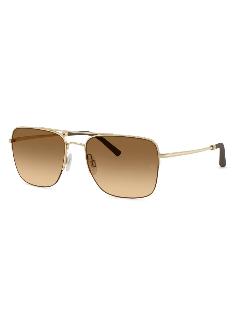 Oliver Peoples X Roger Federer 56MM Aviator Sunglasses | Saks Fifth Avenue