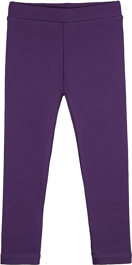 Lilax Girls' Basic Solid Full Length Cotton Soft Leggings | Amazon (US)