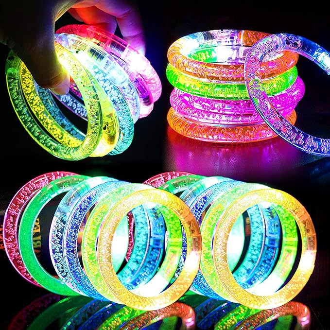 TURNMEON 30 Pack LED Bracelets Light Up Toys July 4thParty Supplies Favors for Kids/Adult,6 Color... | Amazon (US)