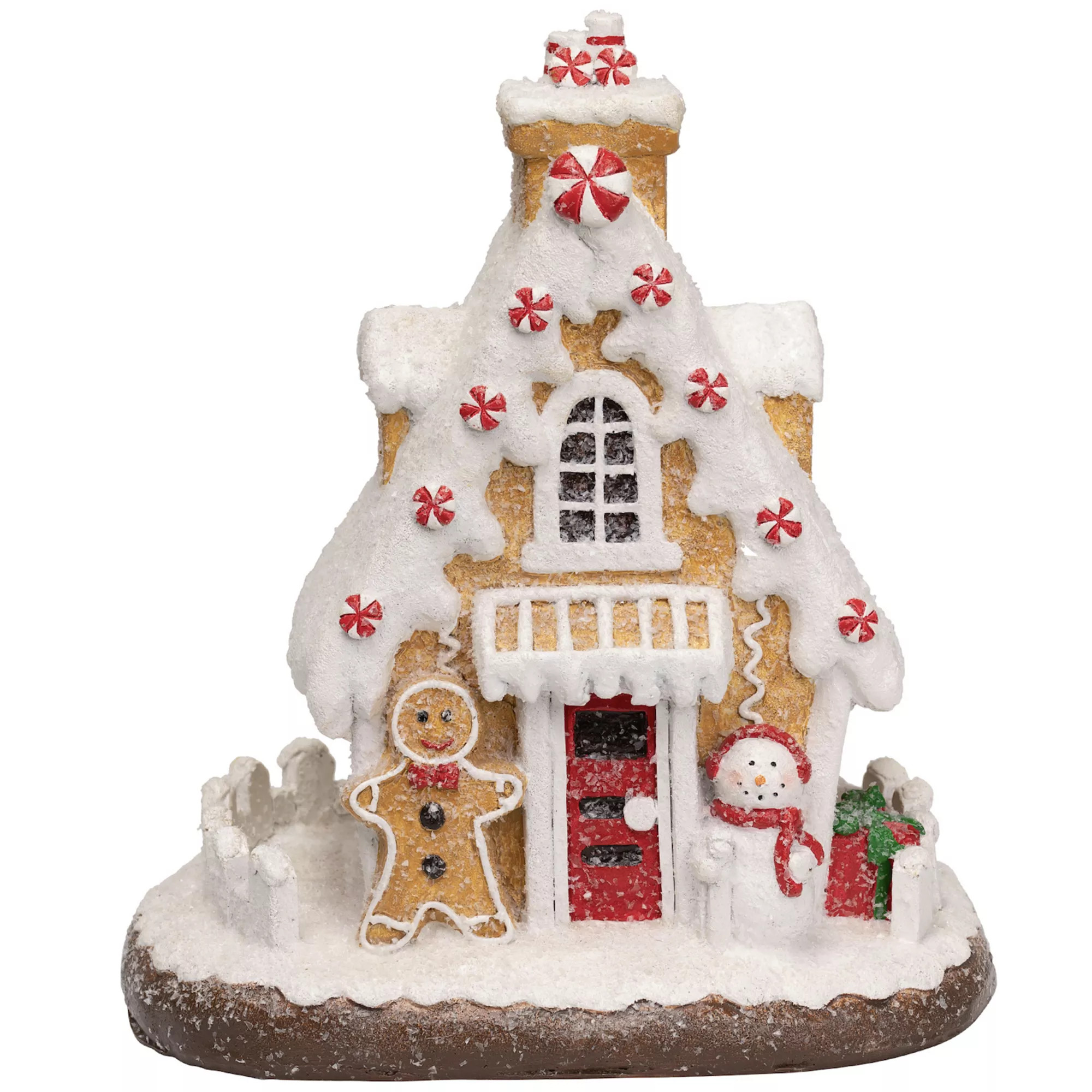 Northlight Snowy Gingerbread Peppermint House with Snowman Christmas Decoration | Kohl's