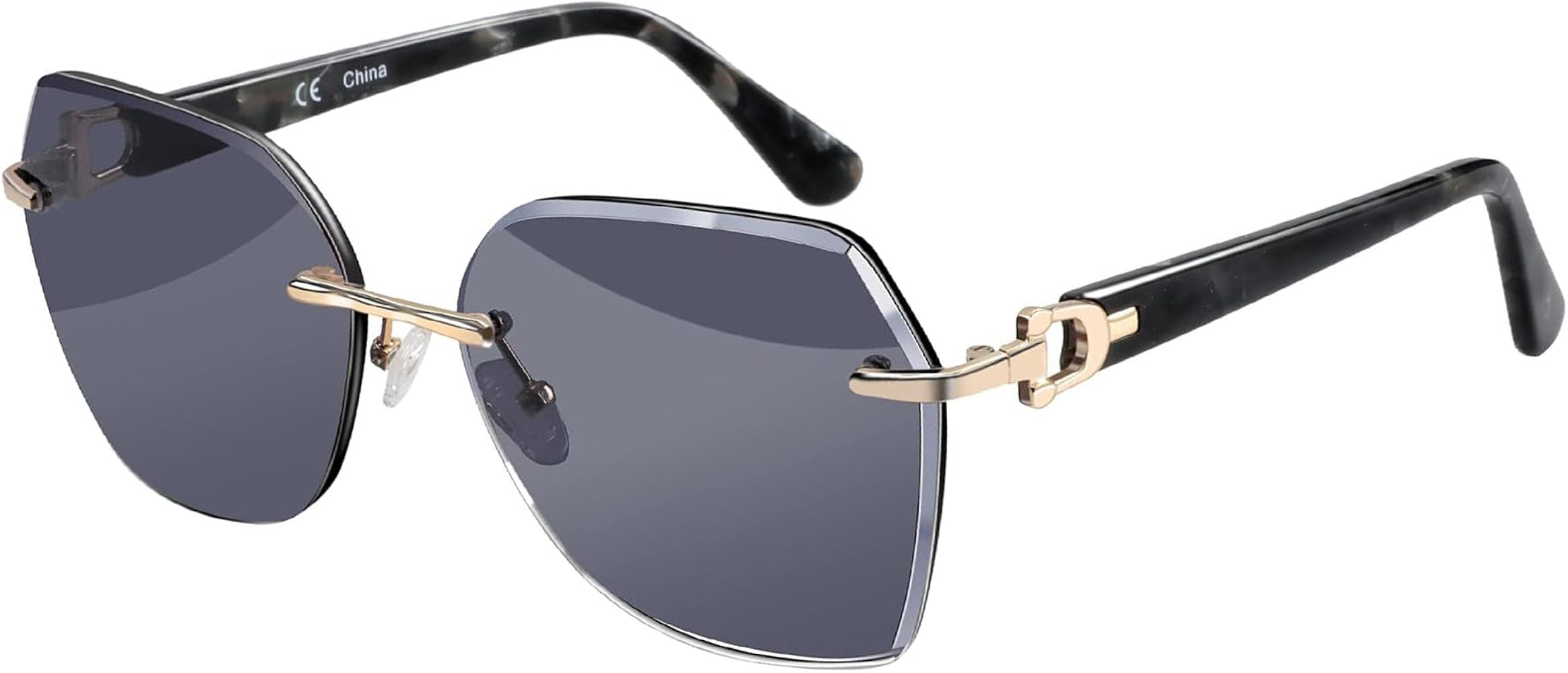 ZENOTTIC Oversized Rimless Sunglasses for Women Geometric Diamond Cutting Gradient Lens UV Protec... | Amazon (US)