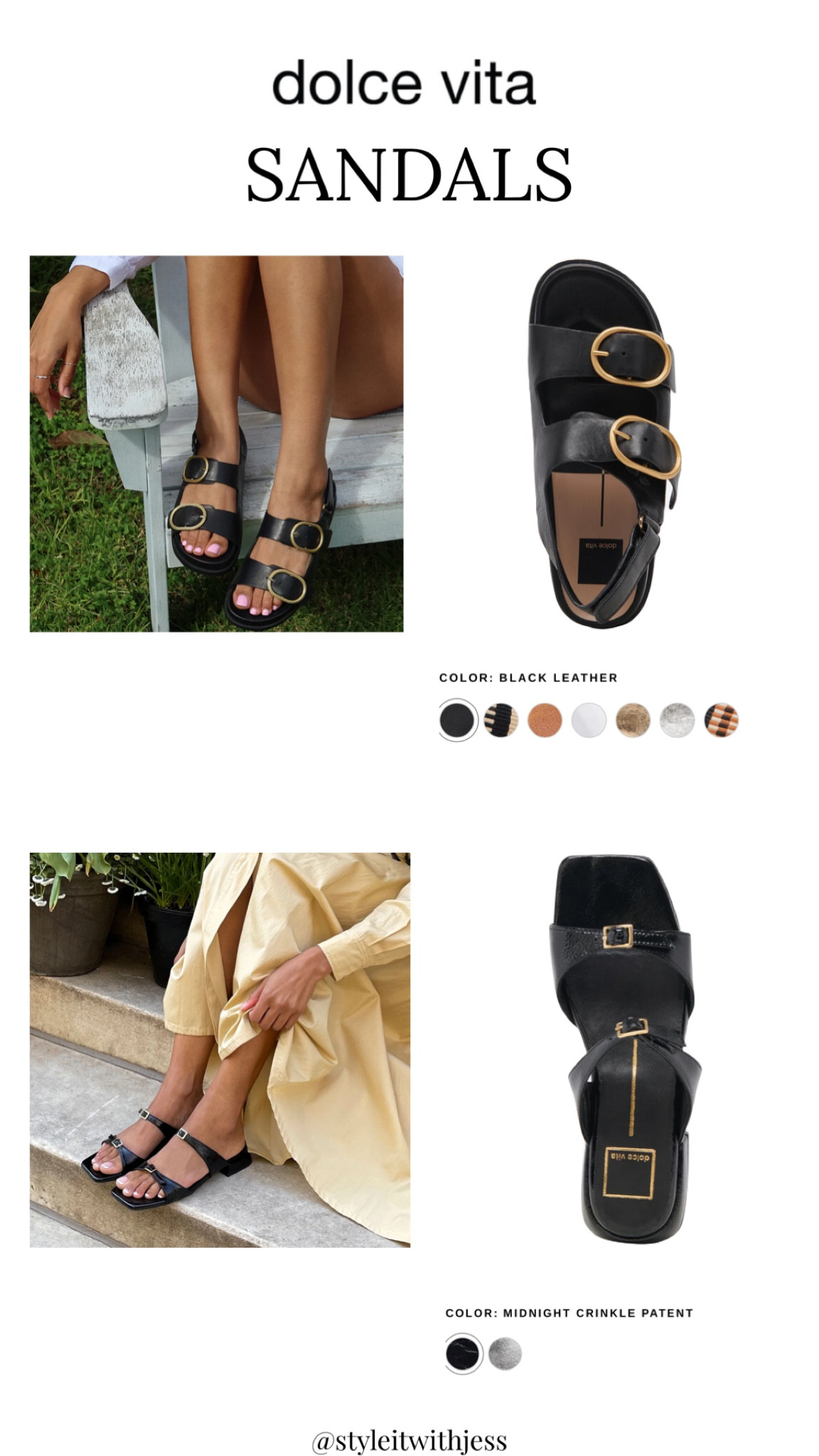 Dolce Vita sandals for summer 🖤

Starla Sandals, Lavern Sandals, summer sandals, summer shoes, flat shoes, comfortable footwear, high quality sandals

#LTKSeasonal #LTKShoeCrush #LTKStyleTip