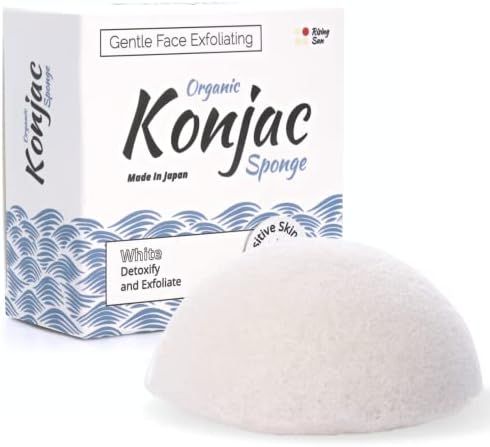 Rising Sun - Organic Japanese Konjac Sponge -100% All Natural - Gentle Face Exfoliator - Safe for... | Amazon (US)