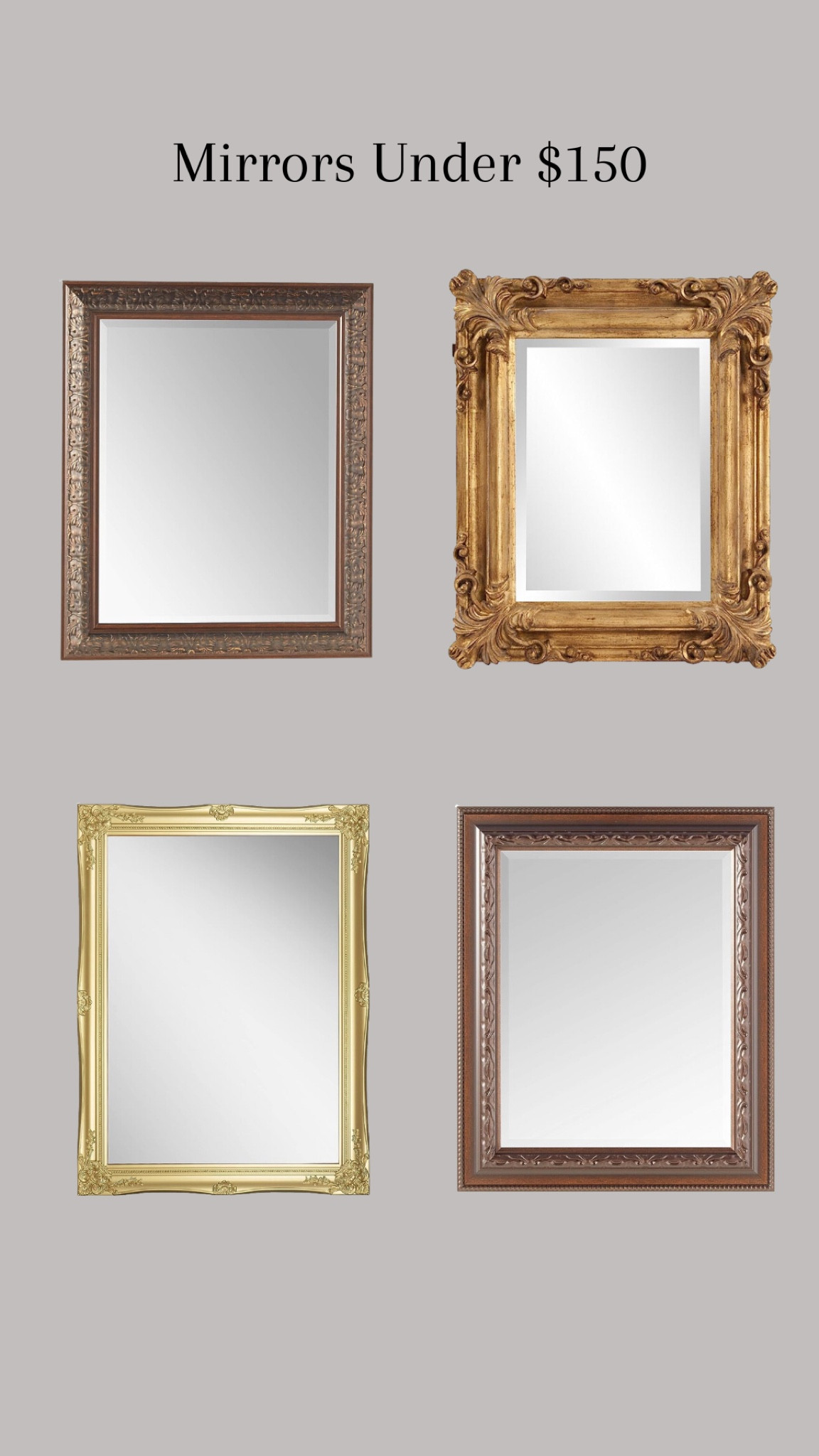 Mirrors Under $150 #mirrors #homedecor #interiordesign #wallmirror

#LTKstyletip #LTKhome #LTKFind