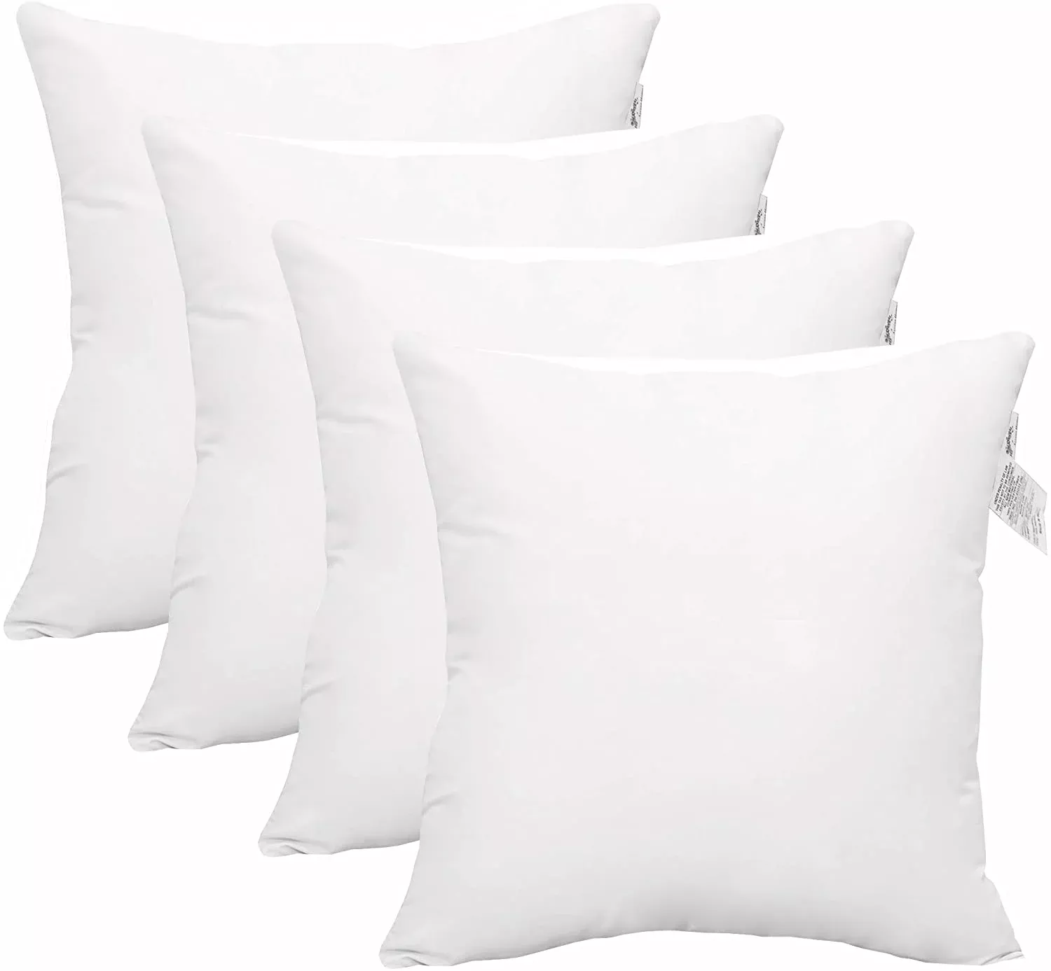  ACCENTHOME 18x18 Pillow Inserts (Pack of 2) Hypoallergenic  Throw Pillows Forms, White Square Throw Pillow Insert