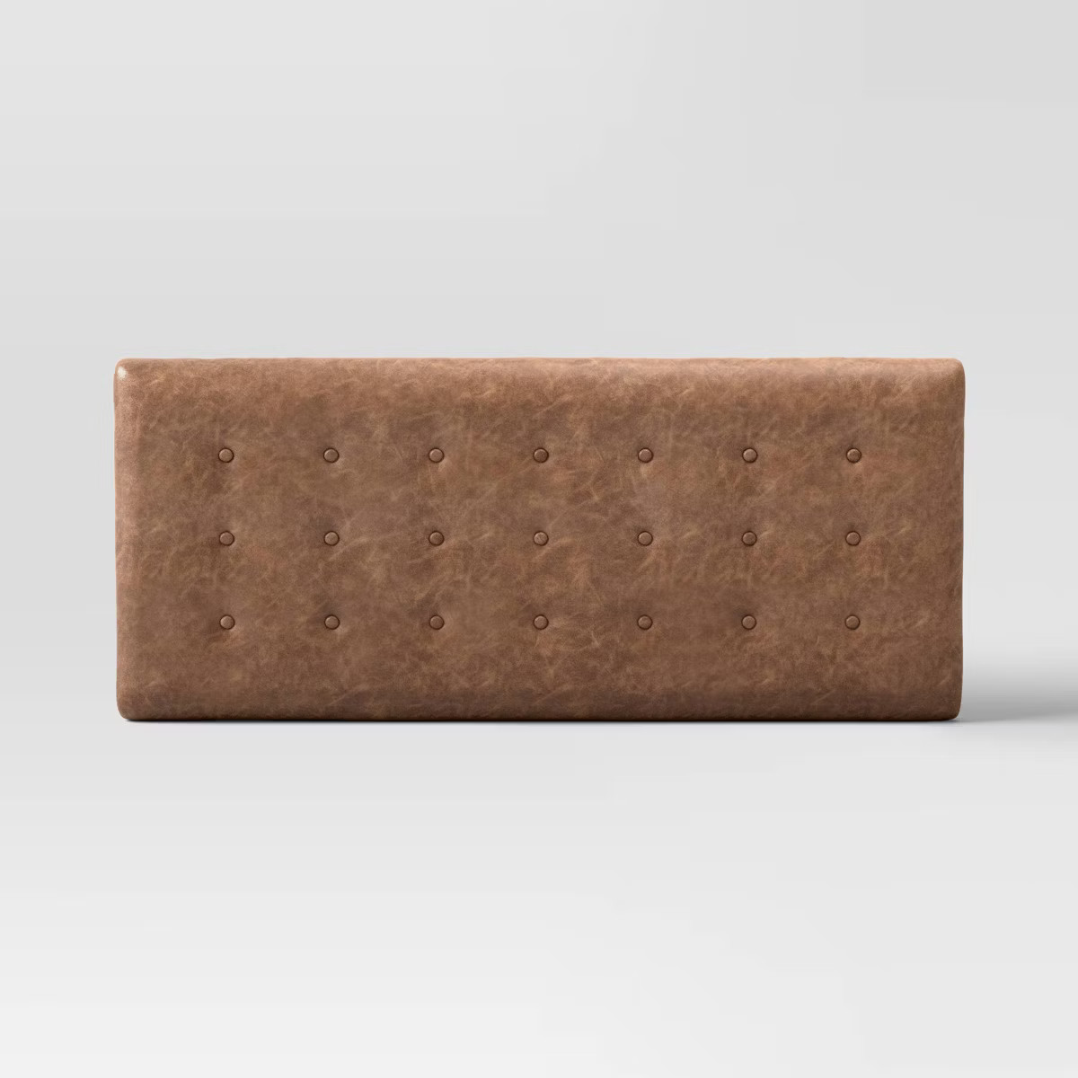 Twin Teen Button Tufted Headboard Distressed Faux Leather Saddle - Threshold™ designed with Stu... | Target