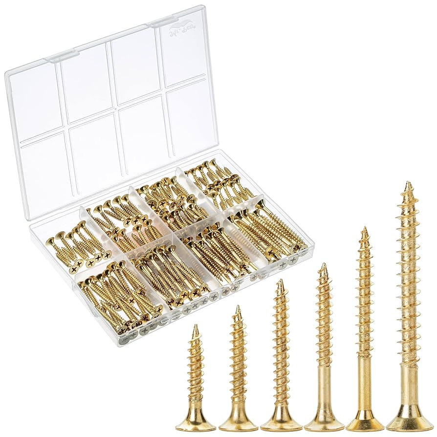 Mr. Pen- Wood Screws Assortment Kit, 152 pcs, Gold, Phillips Tips, Assorted Wood Screws, 6 Sizes ... | Amazon (US)