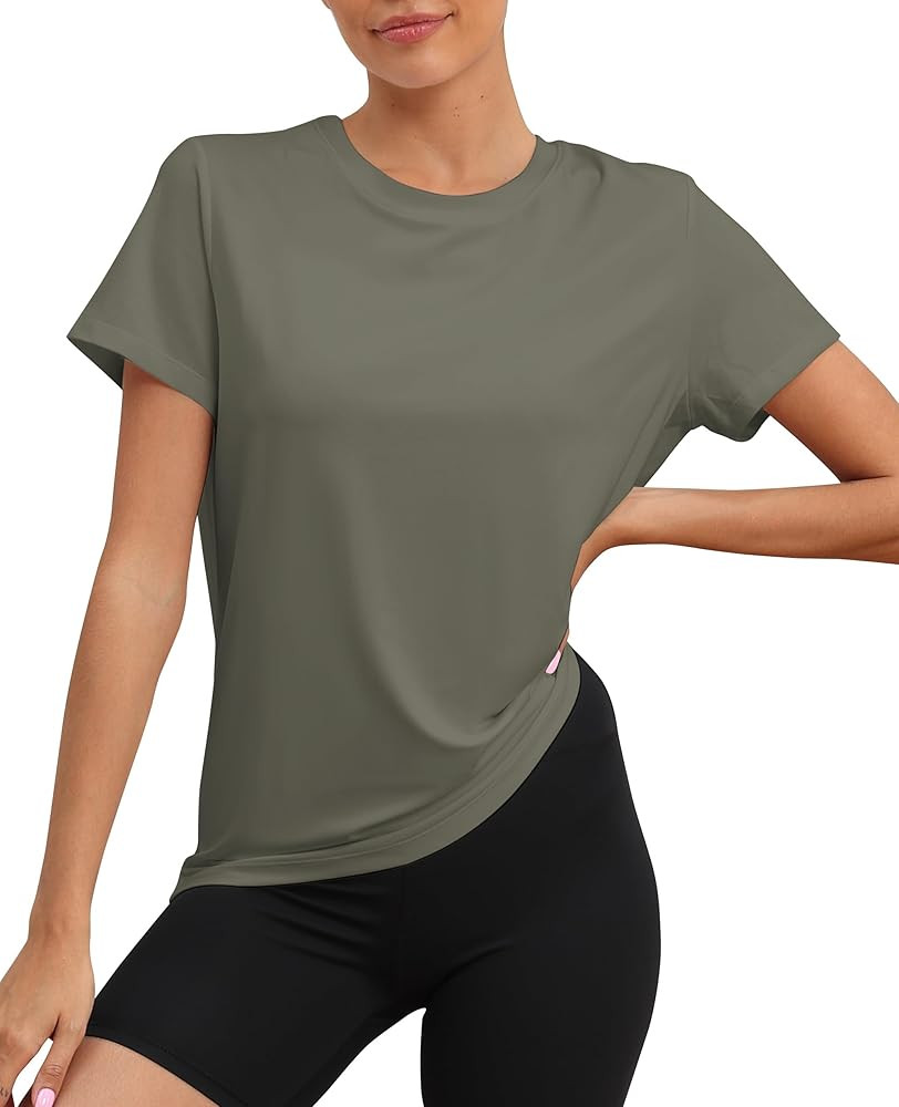 KevaMolly Workout Tops for Women UPF50+ Breathable Loose Fit Yoga T Shirts Short Sleeve Running G... | Amazon (US)