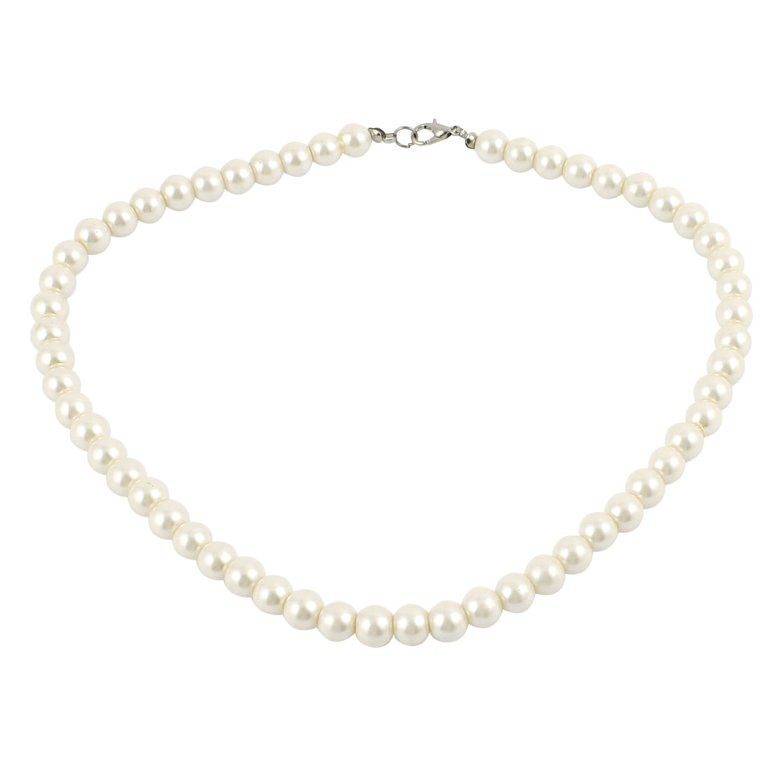 Unique Bargains Lobster Clasp White Faux Pearl Jewelry Chain Linked Necklace Neckwear for Woman | Walmart (US)