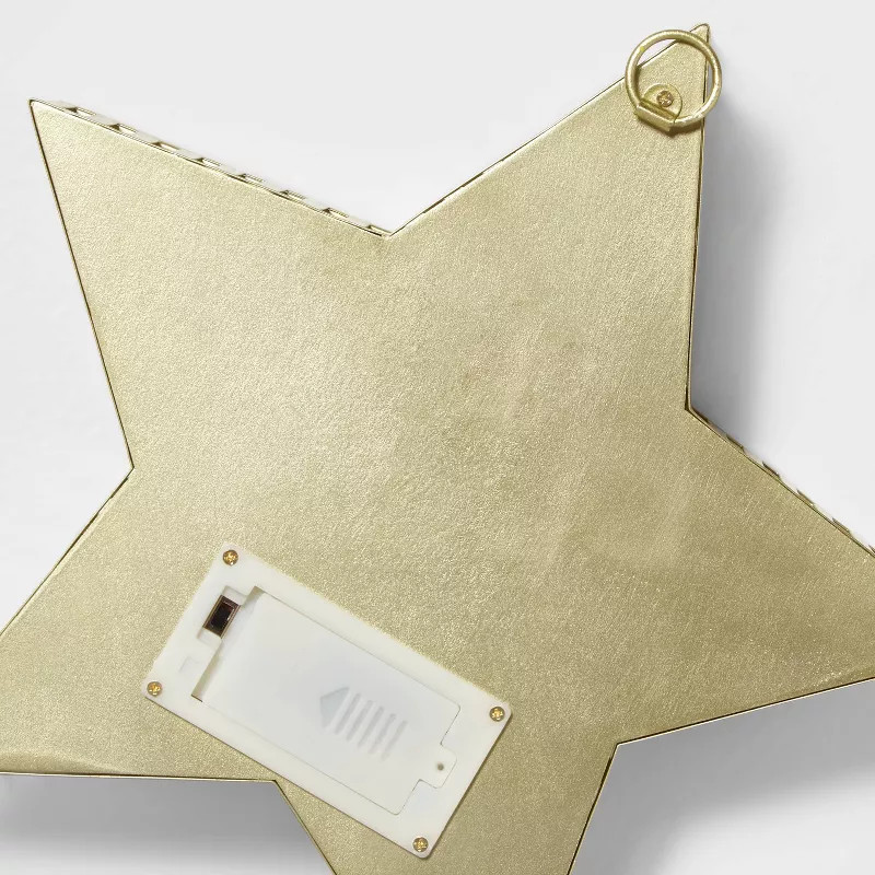 10.5" Battery Operated Backlit Metallic Gold Star Novelty Silhouette Light - Wondershop™ | Target