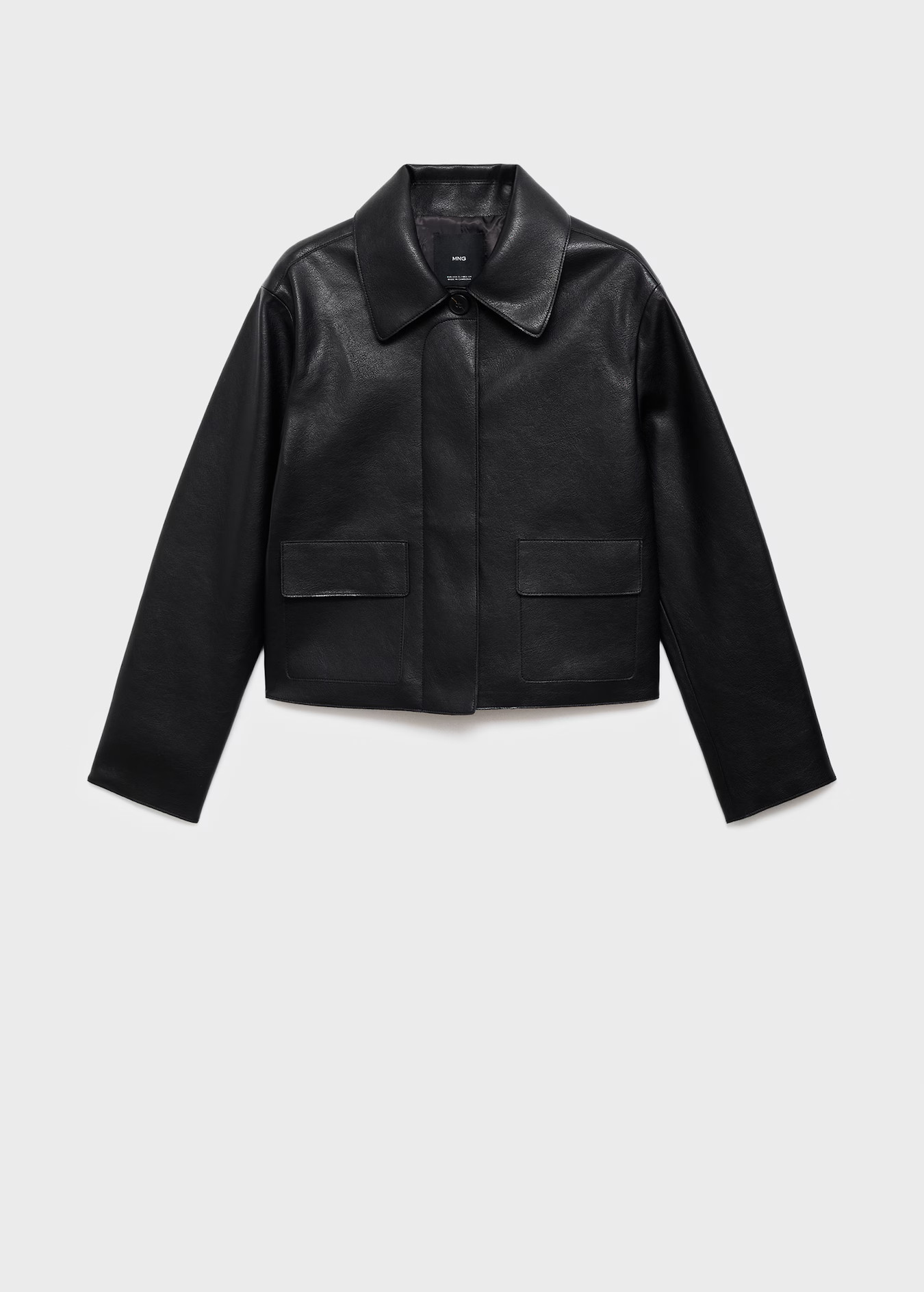 Faux-leather jacket with pockets - Women | MANGO USA | Mango (US/MX/AU)