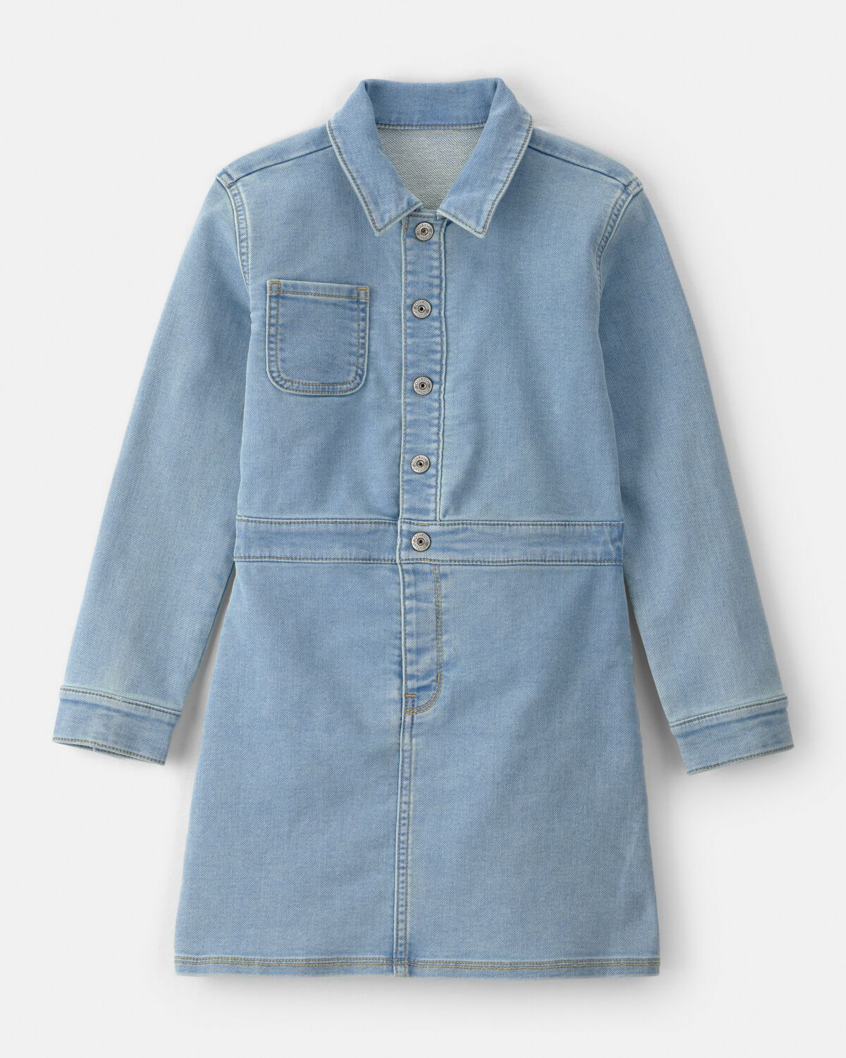 Girls Button-Front Long-Sleeve Denim Dress - Blue - OshKosh B'gosh | Carter's | Carter's Inc