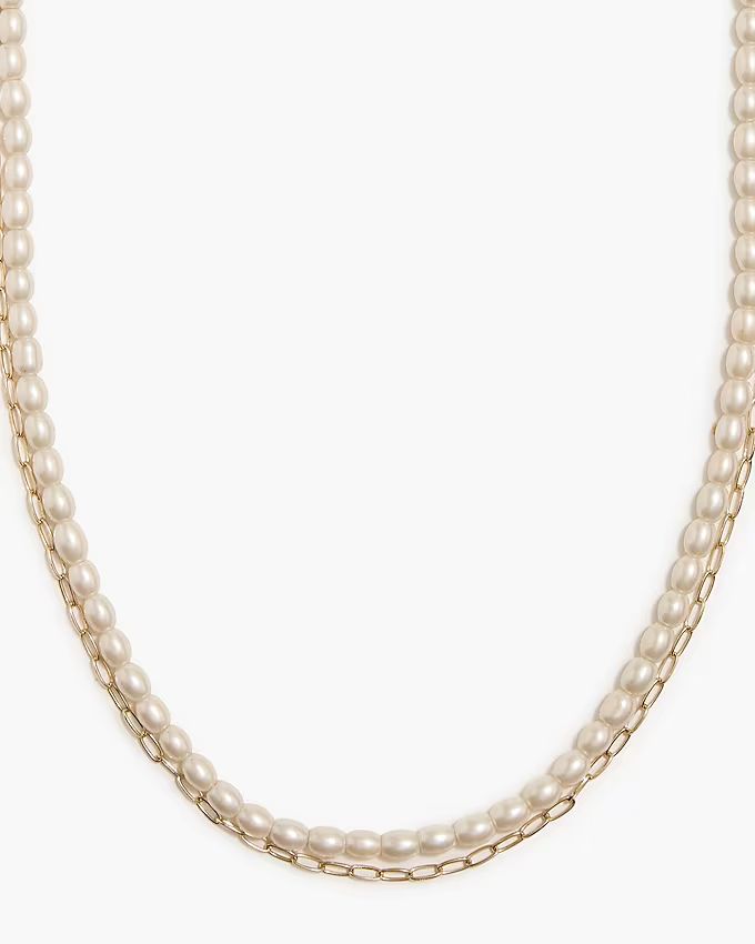 Gold pearl layering necklace | J.Crew Factory