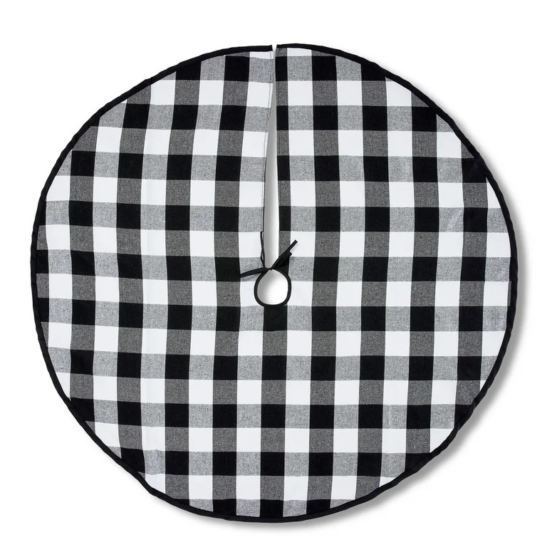 Black and White Buffalo Christmas Tree Skirt, .53 lb, 48 in, by Holiday Time | Walmart (US)