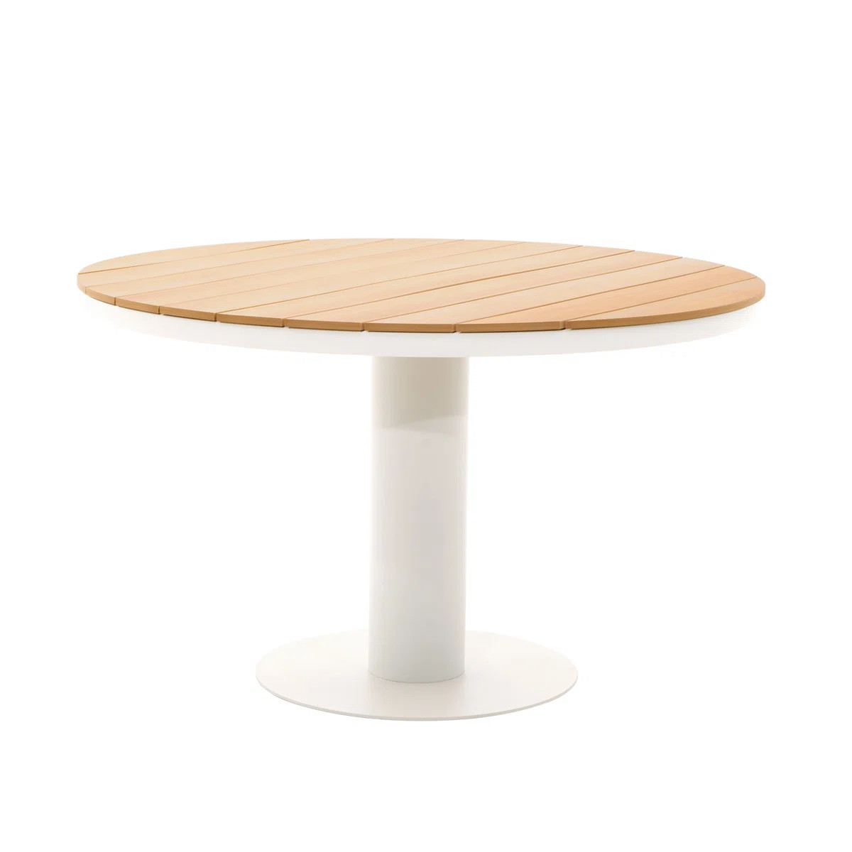Outdoor Dining Table for 4 Person Alumium Table Indoor Outdoor Table with Wood-Like Surface, Whit... | Wayfair North America