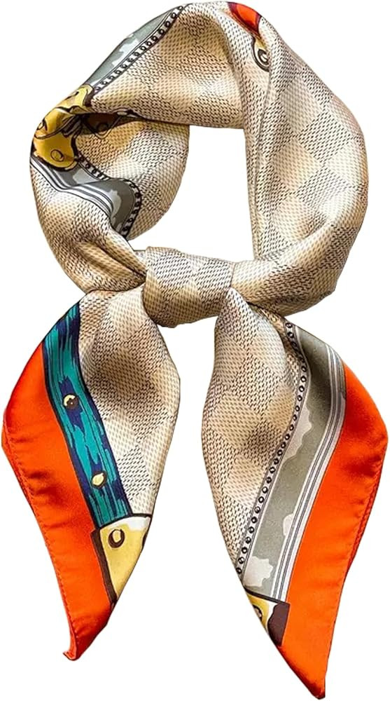 27.5 Inch Silk Feeling Scarf for Women Square Satin Head Scarf Hair Wrap Bandana | Amazon (US)