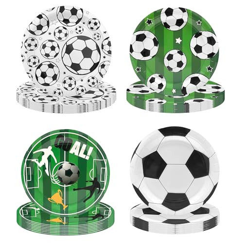 ITTEBISS 48PCS Soccer Plates 7" Soccer Party Plates Disposable Paper Plates Birthday Party Decorations Party Supplies for Kids Boys Adults | Amazon (US)