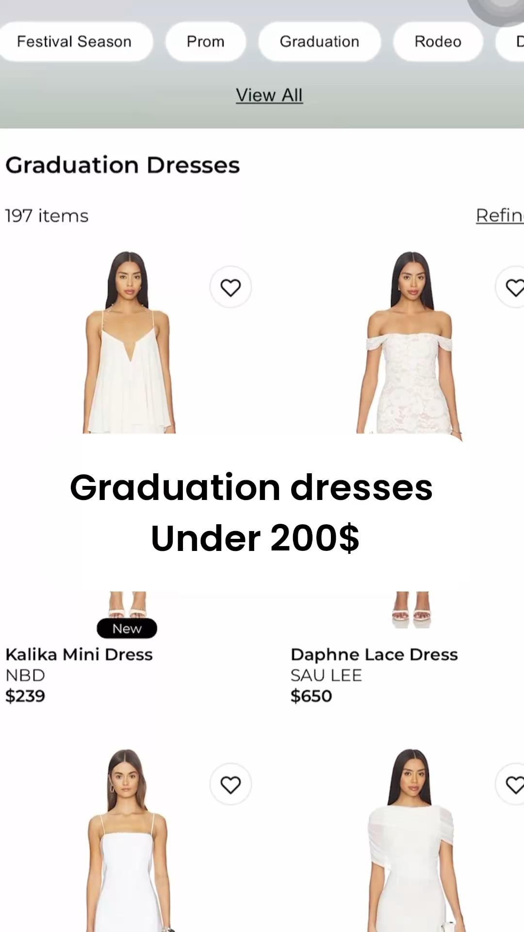 graduation dresses glow in white all under 200$ 

#LTKU #LTKgrwm #LTKootd