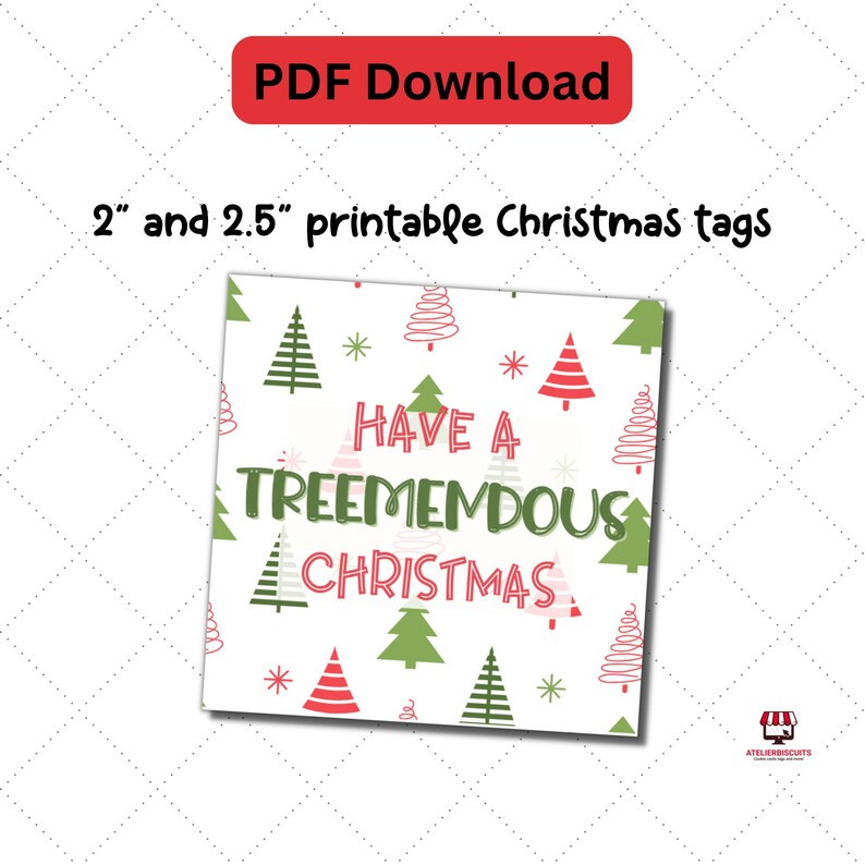 Treemendous Printable Christmas Tagsinstant - Etsy | Etsy (US)