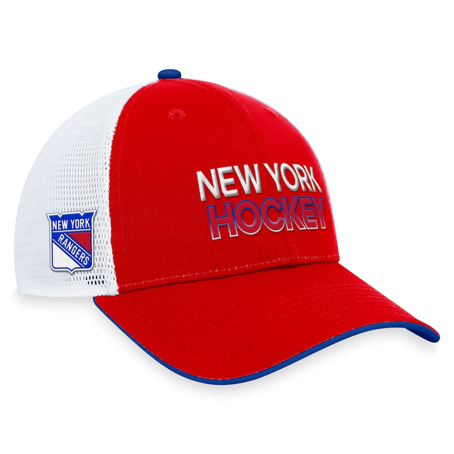 New York Rangers Fanatics Authentic Pro Rink Trucker Adjustable Hat - Red | Fanatics
