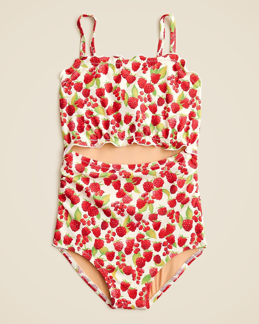 Girls' lettuce-edge cutout one-piece swimsuit | J. Crew US