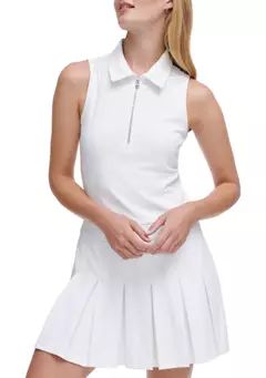 DKNY Sport Half Zip Pleated Dress | Belk