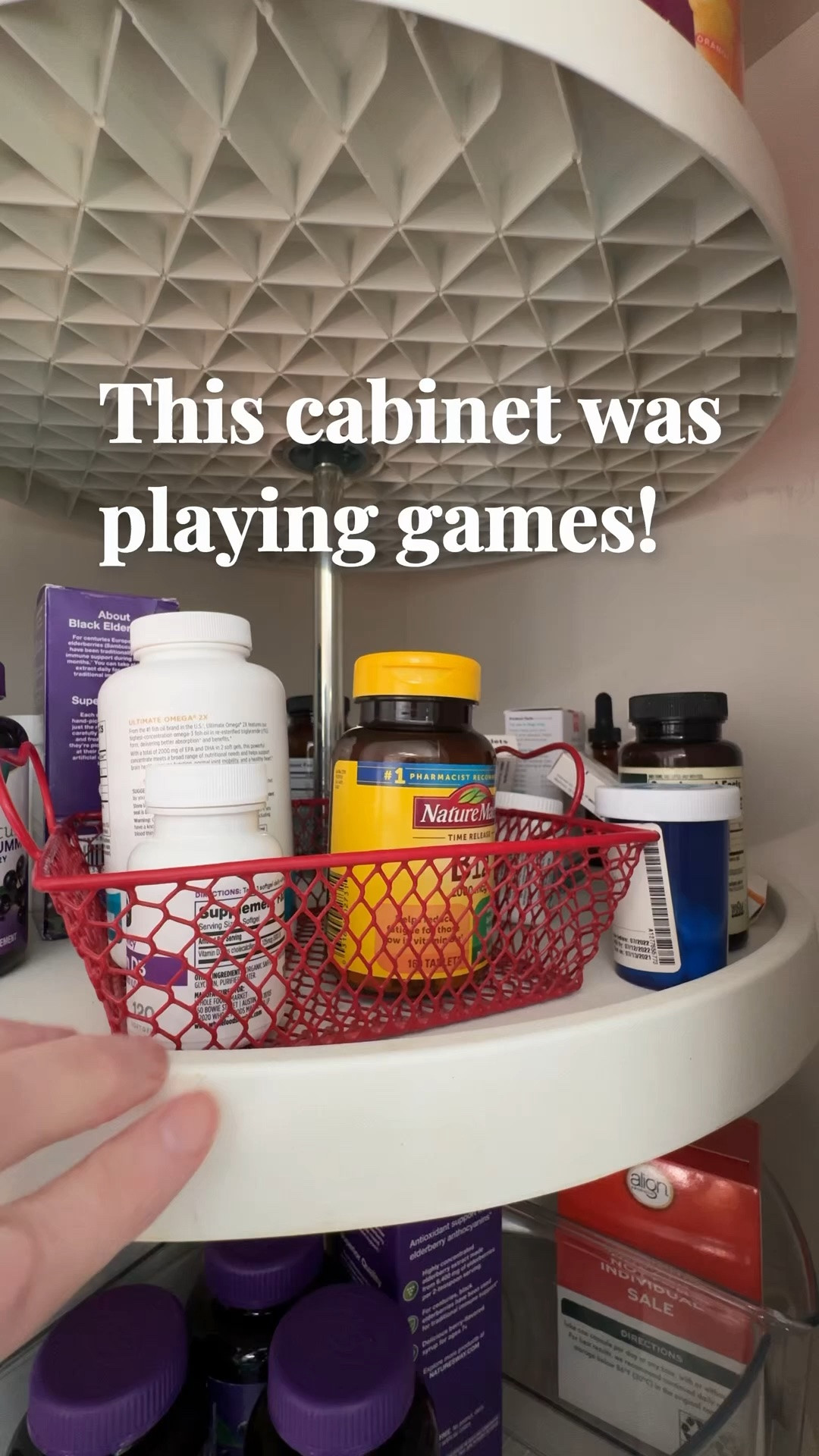 This lazy Susan never stayed neat, no matter how many times I fixed it.
 These triangular bins were the missing piece — they fit the shelves properly so everything stays in place when it spins.

Linked here for anyone dealing with a cabinet that just doesn’t work.
 
🏠 I share real-life decor, home finds, and organization for spaces that are pretty, not perfect. 💫

#LTKHome
