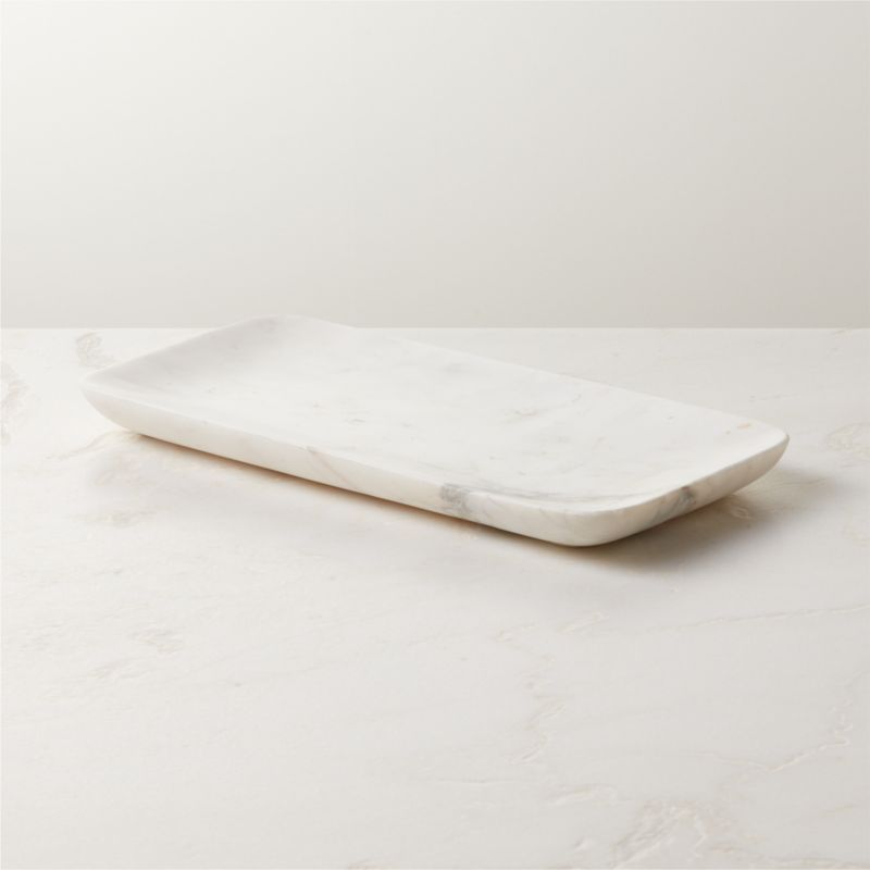 White Marble Vanity Tray + Reviews | CB2 | CB2