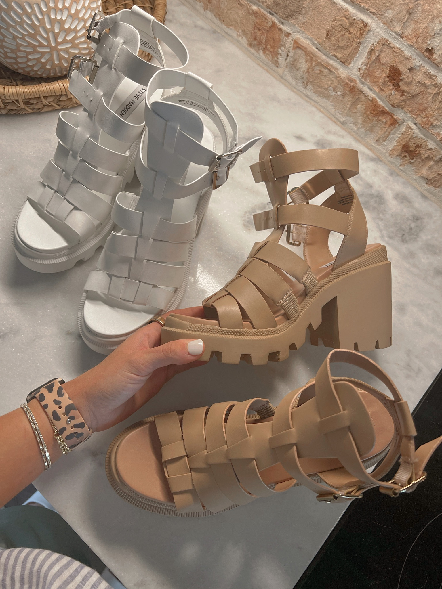 Tan steve cheap madden wedges