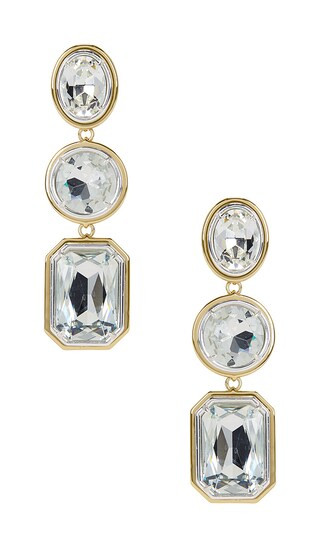 Camille Gemstone Drop Earring in Gold | Revolve Clothing (Global)