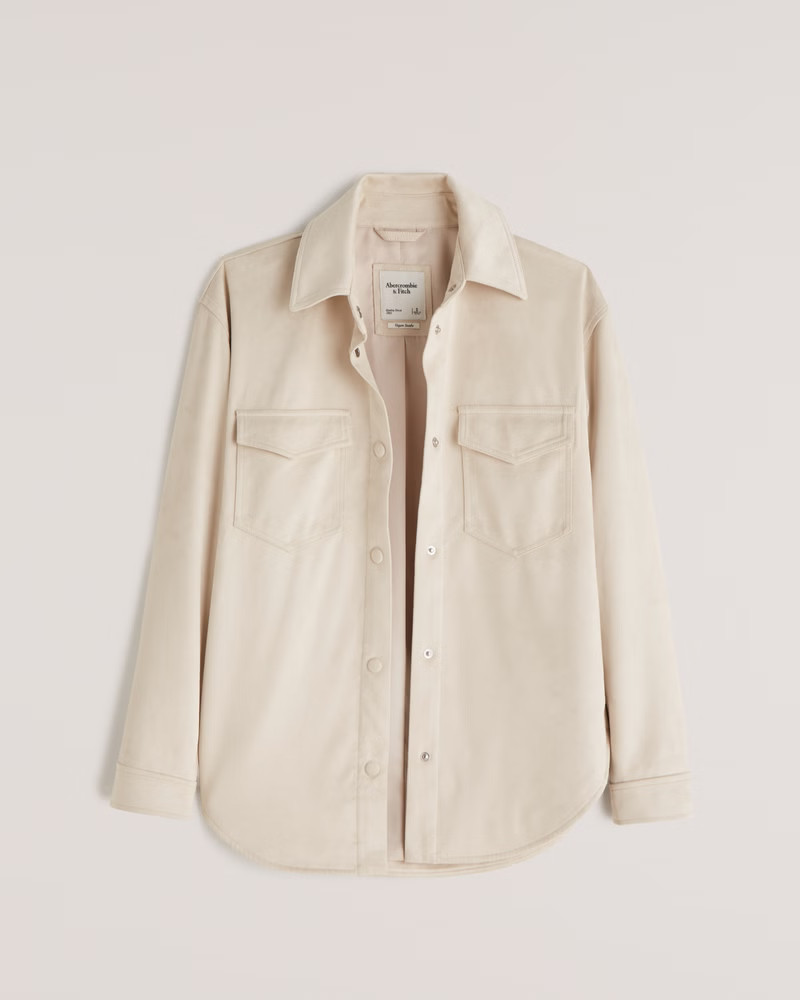 Faux Suede Shirt Jacket | Abercrombie & Fitch (US)