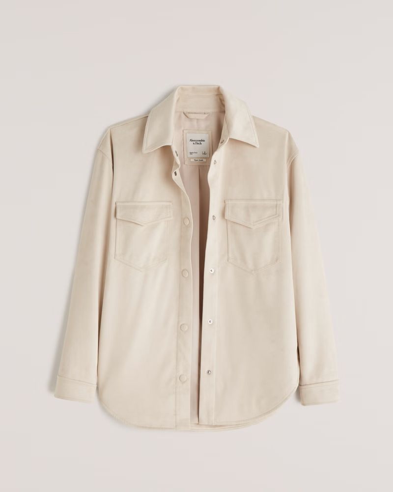 Faux Suede Shirt Jacket | Abercrombie & Fitch (US)