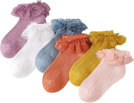 vanberfia Summer Ruffles Lace Frilly Socks for Newborn Infant Toddler Baby Girls | Amazon (US)