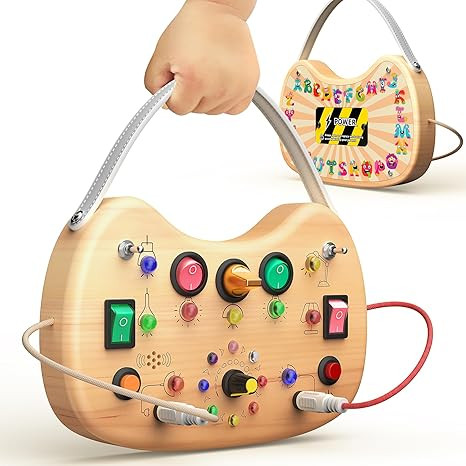 Montessori Toddler Busy Board Sensory Toys for Toddlers Wooden Autism Sensory Toy, Toddler Switch... | Amazon (US)