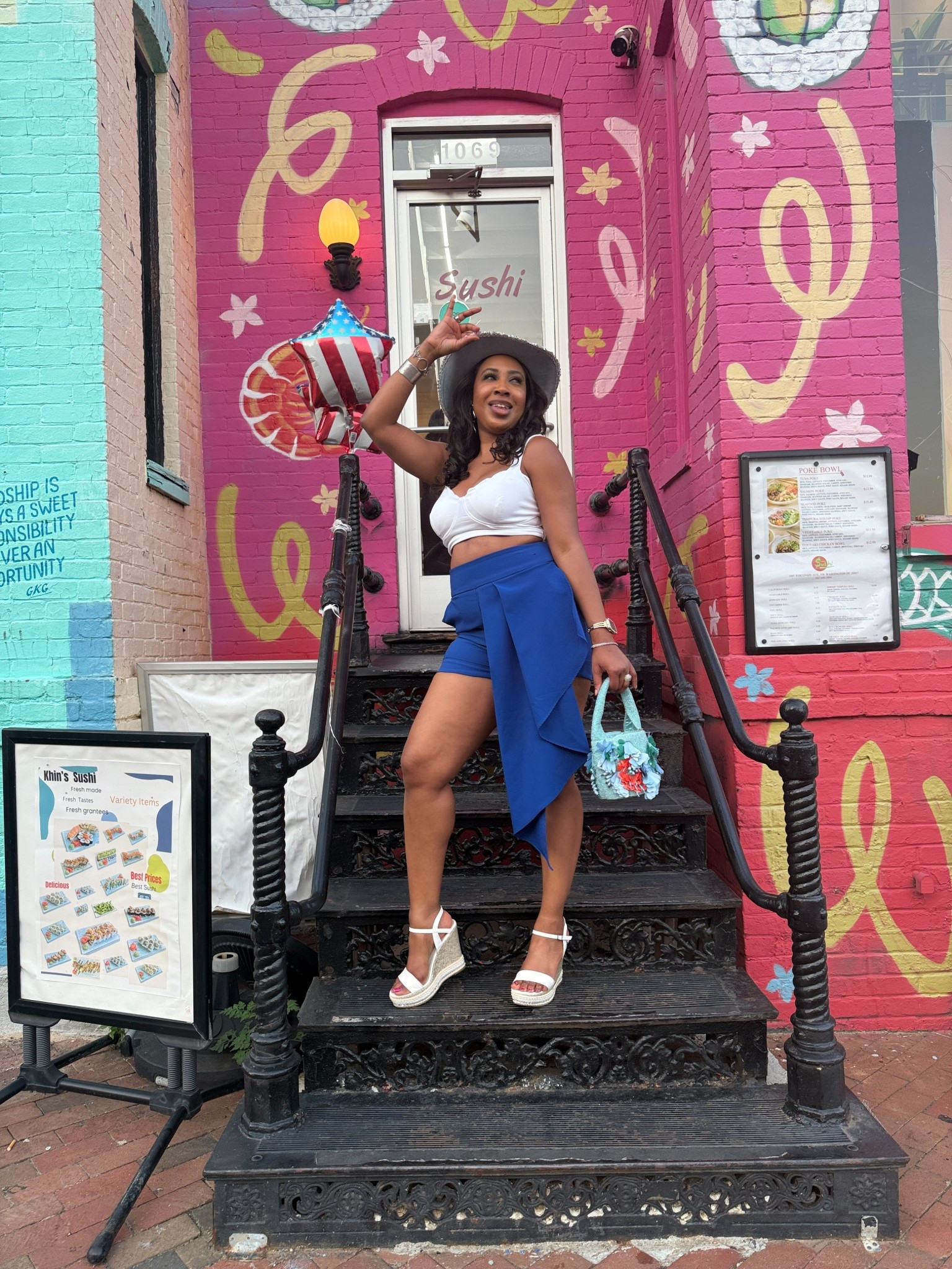 When comfy meets cute—this look checks every box ☑️ OOTD for a leisurely day out 🤍💙 White crop, royal blue shorts, white platforms, a beaded bag, and my favorite cowgirl hat. Laid-back but still bringing the vibes 🤠✨

#Over40Style #WeekendStyle #OOTD

#LTKOver40 #LTKStyleTip #LTKU