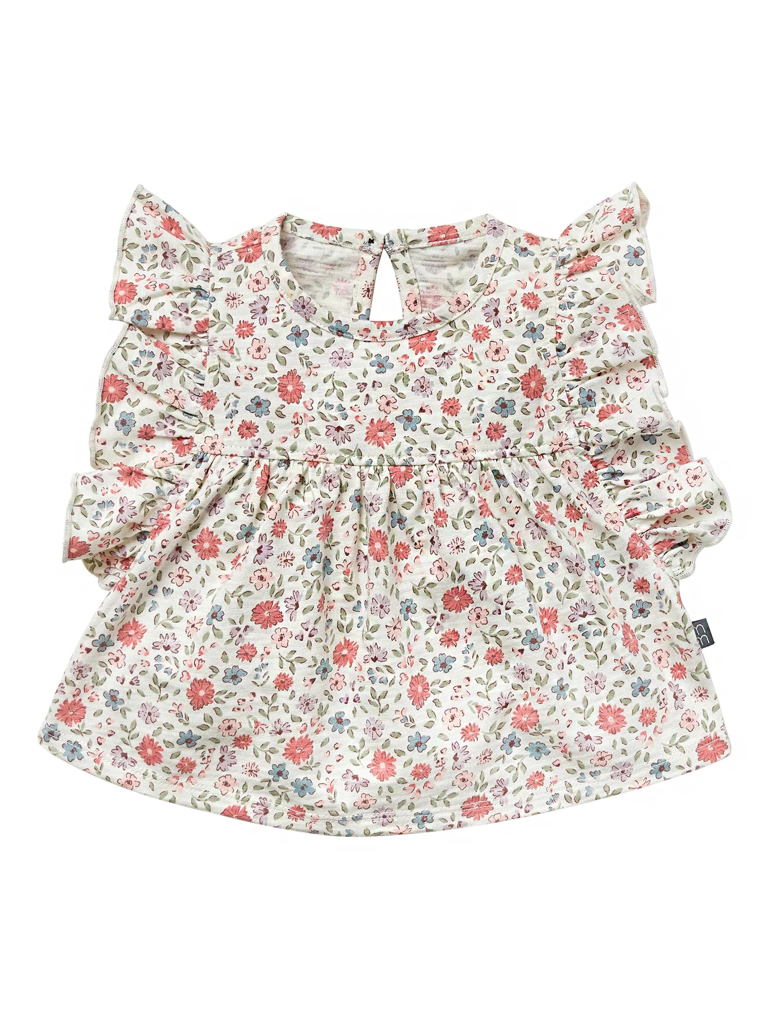 Modern Moments by Gerber Baby Neutral Organic Ruffled Sleeve Top, Sizes 0/3 Months - 24 Months | Walmart (US)